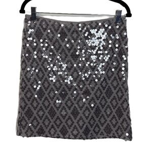 Ann Taylor Lavender Gray Sequin Mini Skirt | Size Small